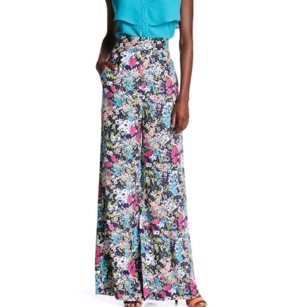 Isabel Garcia Floral Banded Waist & Flare Leg Pant